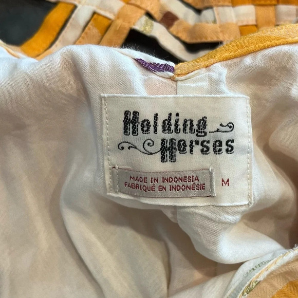 Holding Horses Yellow Plaid Maxi Sun Dress Anthropologie Medium - Picture 6 of 12